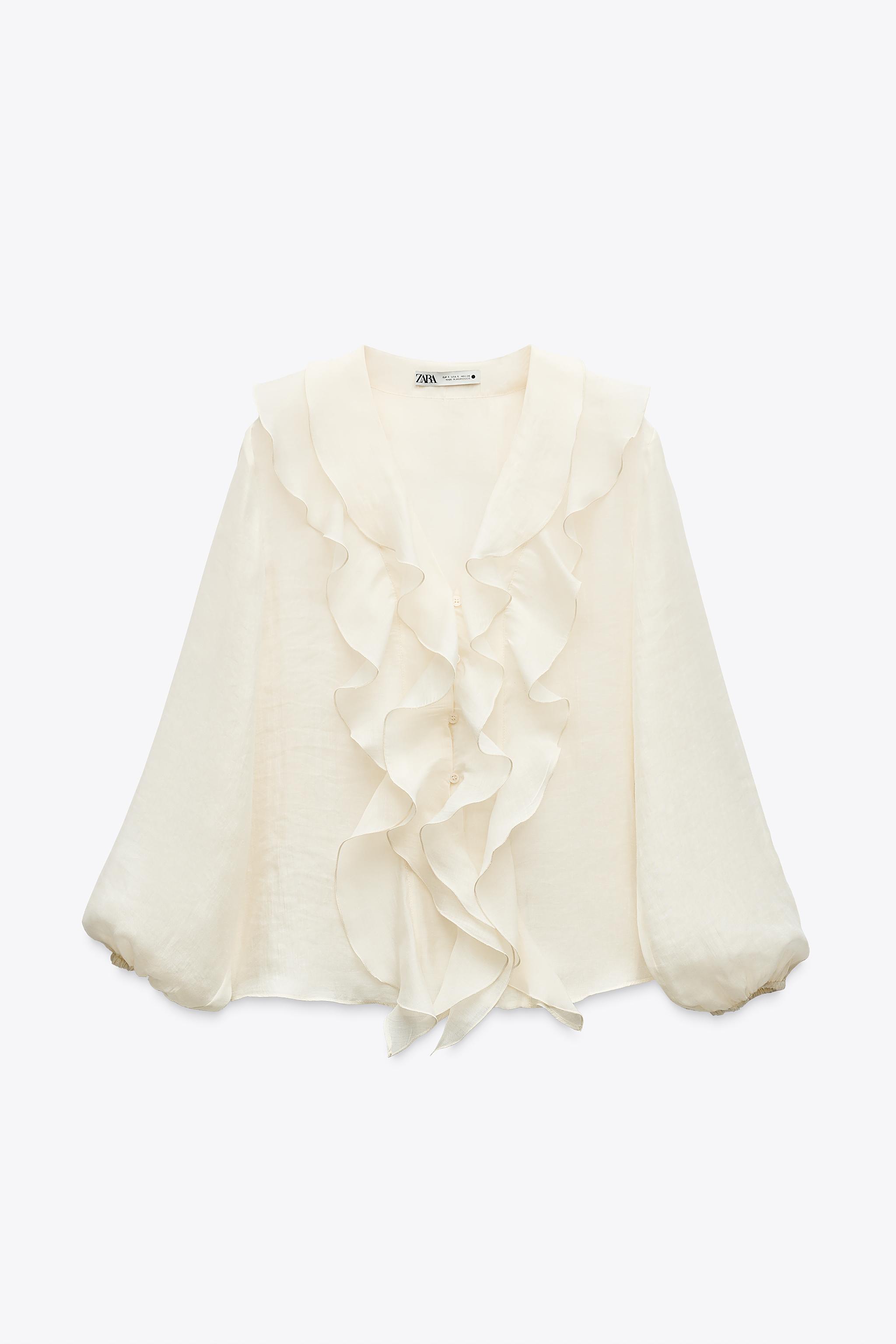 ZW COLLECTION フリルシャツ - エクリュ | ZARA Japan / 日本