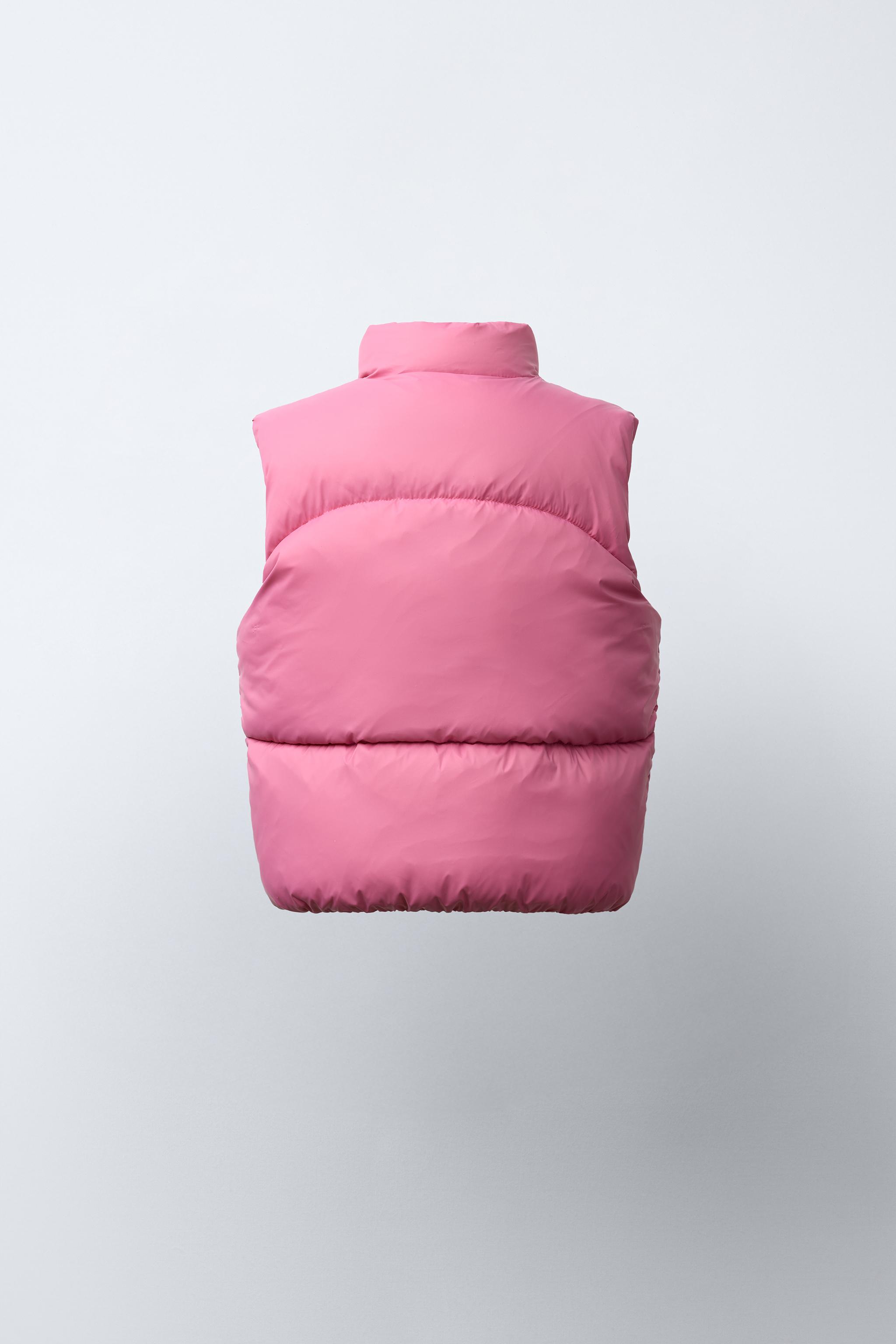 【未使用・タグ付】INNAT PUDDED STOLE VEST PINK WATER REPELLENT PADDED VEST - Mid-pink | ZARA United States