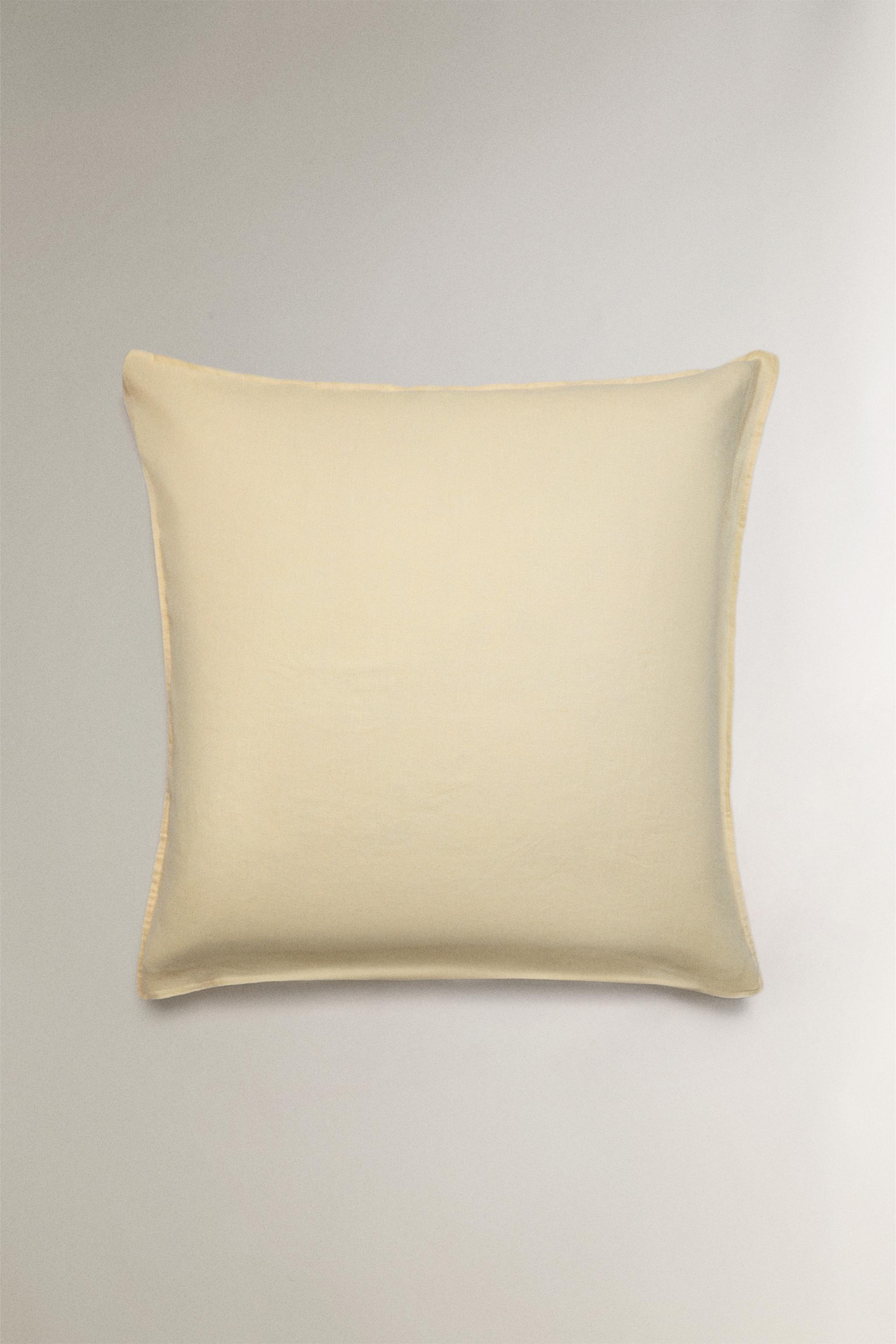 (140 GxM²) WASHED LINEN PILLOWCASE — Yellow