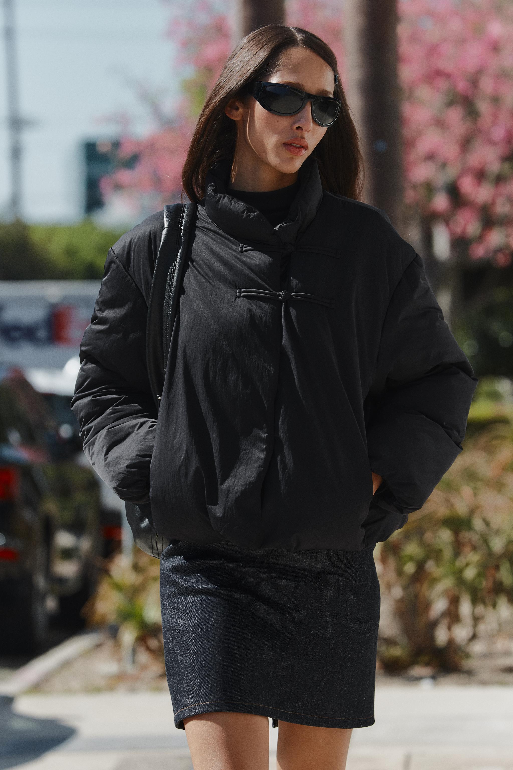 WATER-REPELLENT SHORT ANORAK WITH FROG FASTENING