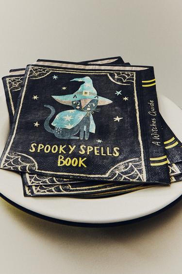 CHILDREN'S HALLOWEEN SPELLBOOK PAPER NAPKIN (SET OF 20) — Multicoloured 1