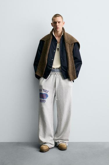 QUẦN JOGGER ỐNG RỘNG NFL NEW YORK GIANTS - Màu ghi xám từ Zara