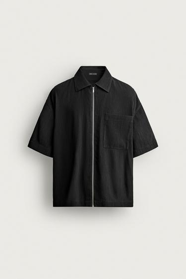 TEXTURED RELAXED FIT SHIRT - Black by Zara - Image 0
