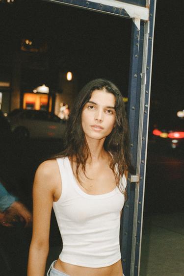 RIBBED STRAPPY TOP - White by Zara