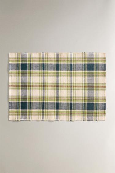PACK OF CHECK COTTON PLACEMATS (PACK OF 2) - Green by Zara - Image 0
