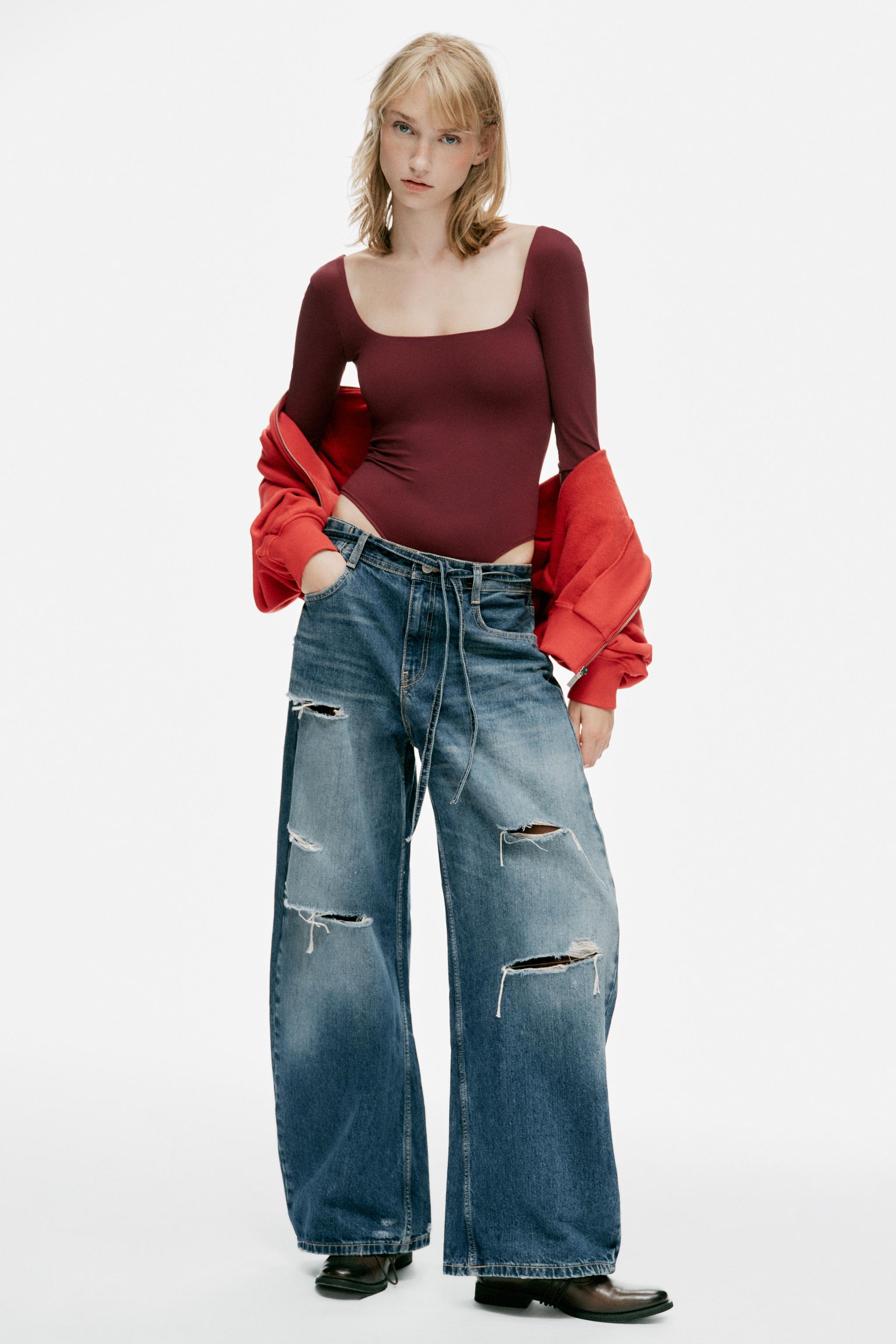 Zara Kare Yaka Poliamid Body