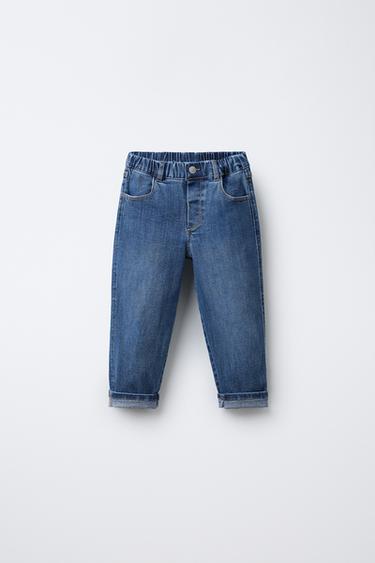 COMFORT BAGGY DENIM TROUSERS - Mid-blue by Zara