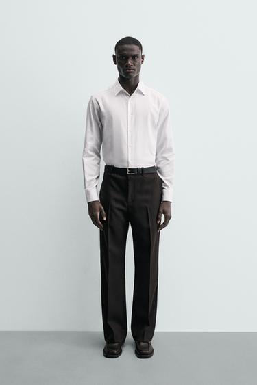 CAMISA SLIM FIT ESTRUCTURA - Blanco de Zara - Imagen 0