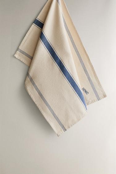 STRIPED COTTON TEA TOWEL - Blue by Zara - Image 0