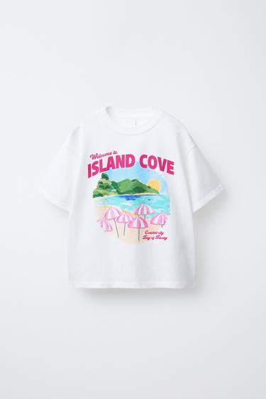 Zara PRINTED T-SHIRT - White