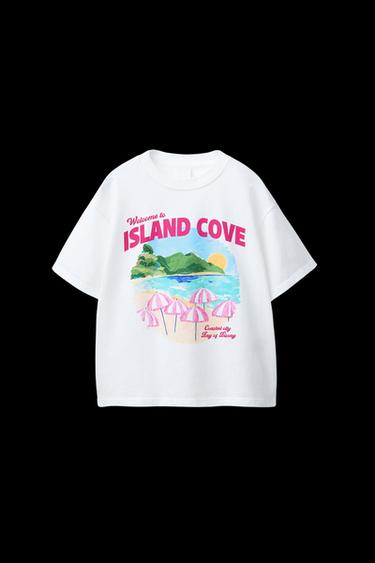 T-SHIRT MIT PRINT - Weiß von Zara - Bild 0