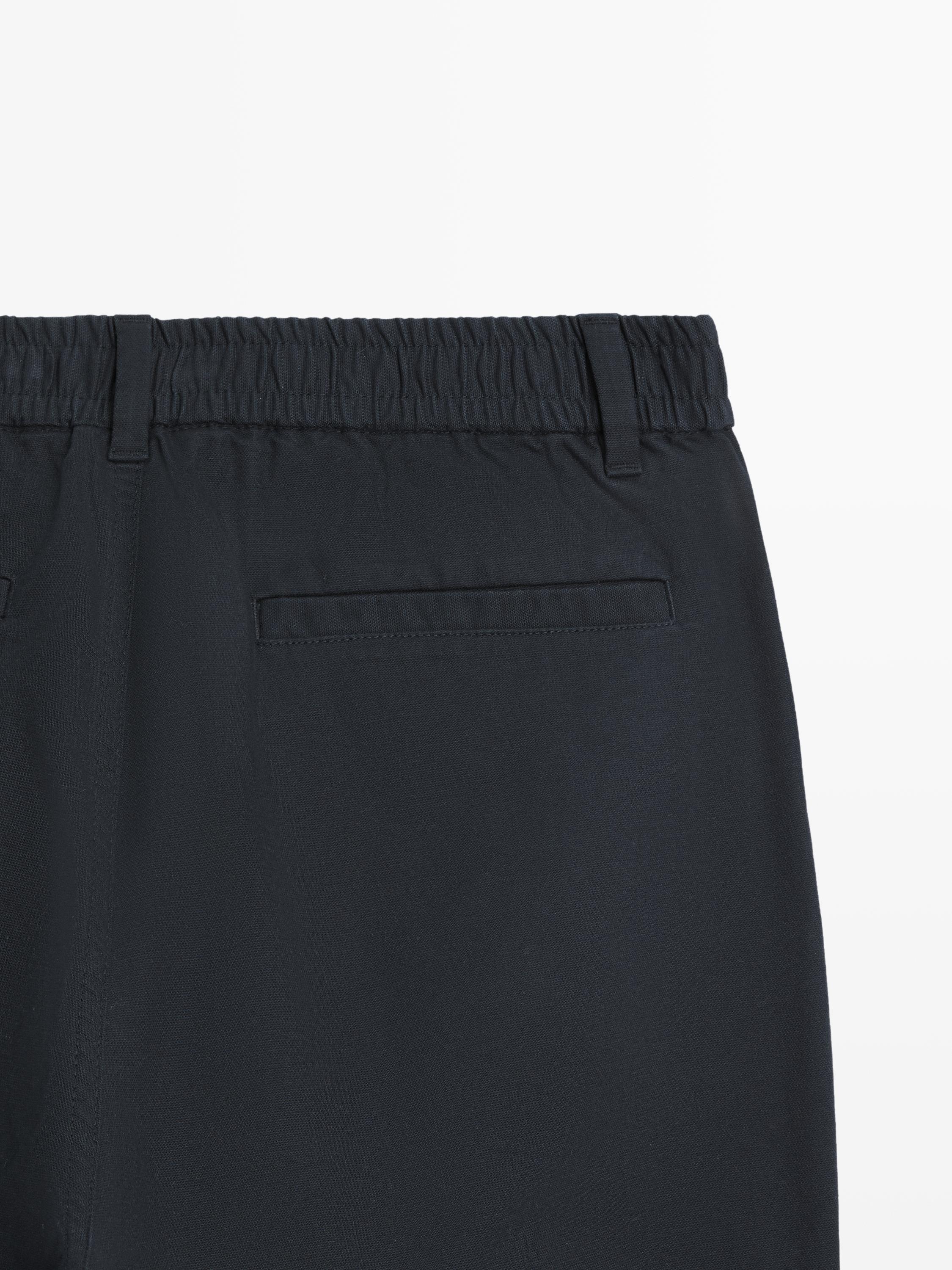 Cotton blend jogger fit trousers