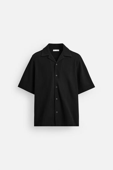 CHEMISE JACQUARD RAYURES - Noir de Zara - Image 5