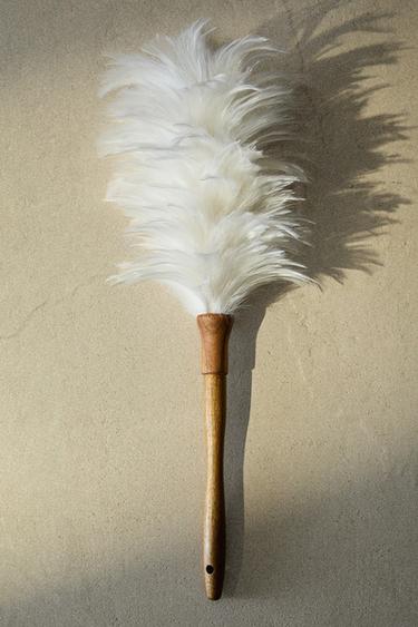 WOODEN FEATHER DUSTER - Cream by Zara