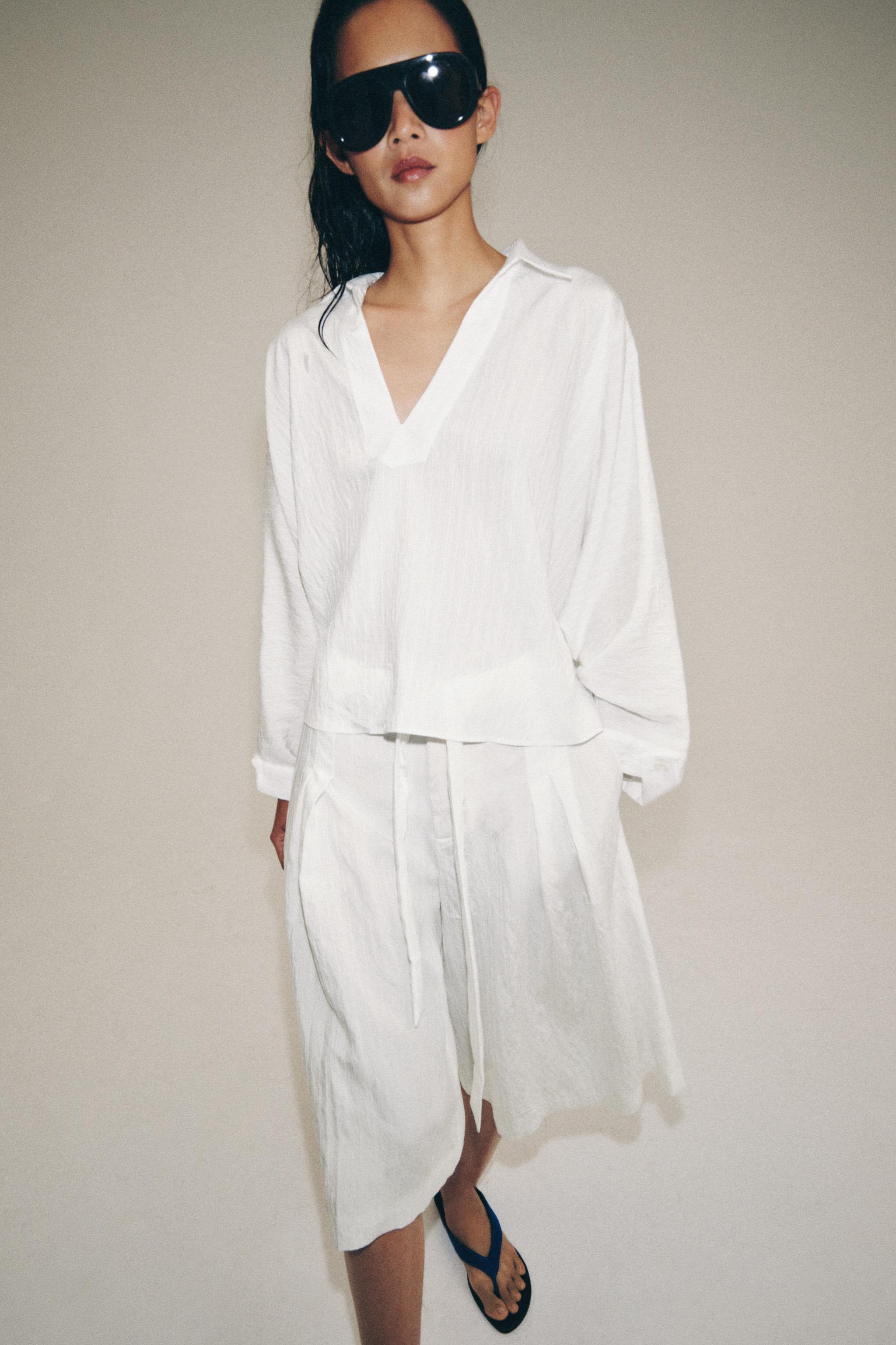 ZW COLLECTION LONG BERMUDA SHORTS - Oyster-white | ZARA Canada