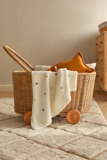RATTAN TROLLEY WITH WHEELS - Light beige by Zara - Image 10