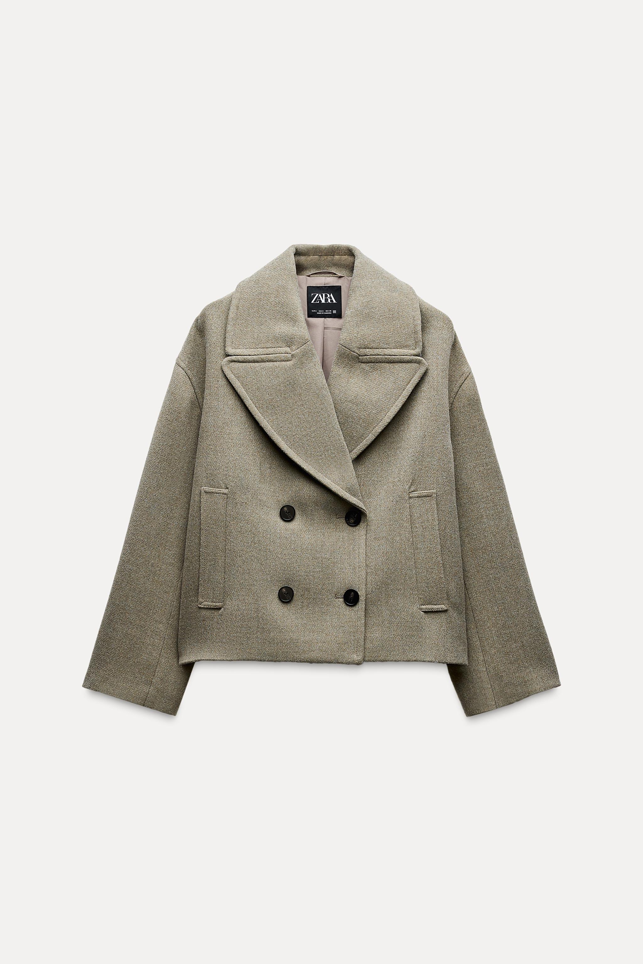 Short double breasted coat on sale