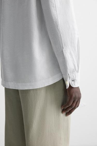 CHEMISE POLO LIN ET COTON - Blanc de Zara - Image 5