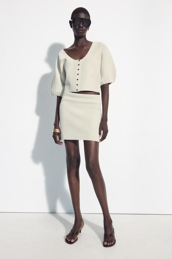 TOP AND SKIRT SET - Grey / Blue by Zara - Image 0
