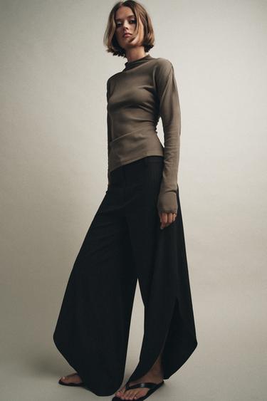 Zara VENTED PINSTRIPE PANTS ZW COLLECTION - striped