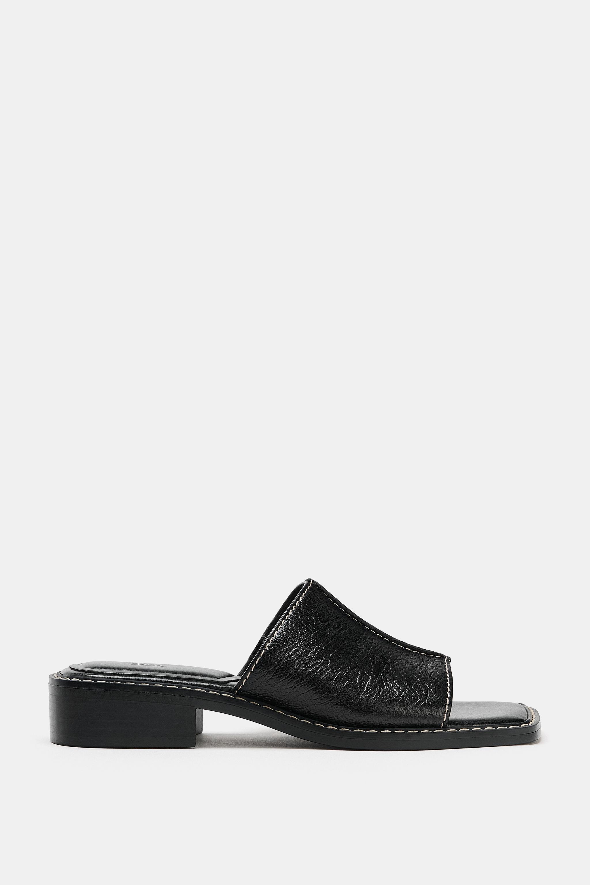 レザーミュールサンダル - ブラック | ZARA Japan / 日本