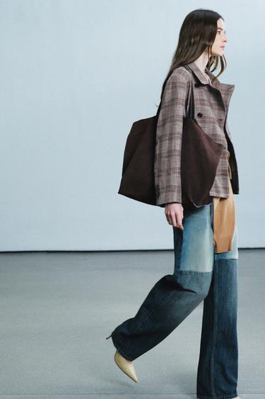 MAXI SHOPPER EN CROÛTE DE CUIR - Chocolat de Zara