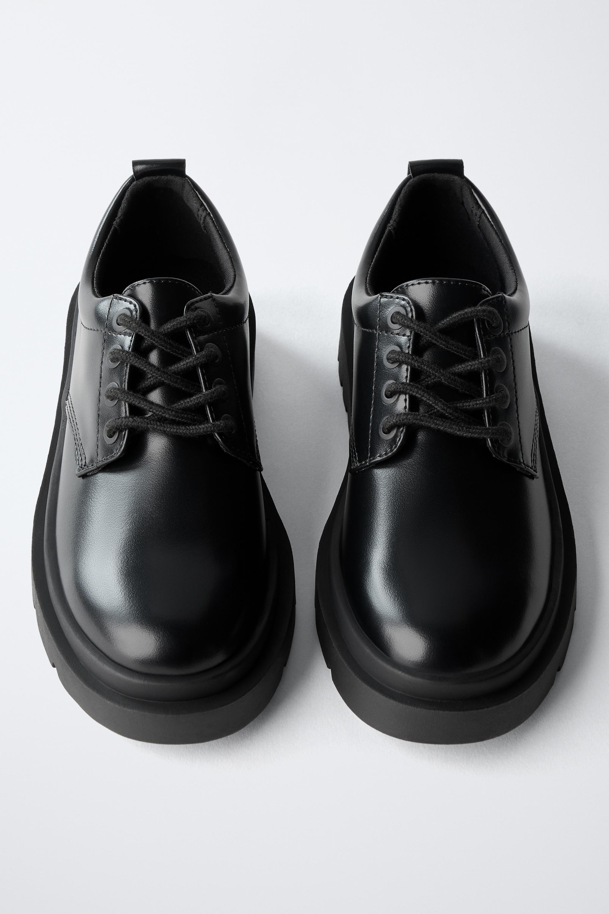 トラックソール ダービーシューズ - ブラック | ZARA Japan / 日本