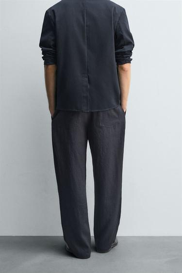 FLOWING PLEATED TROUSERS - Navy blue by Zara - Image 2