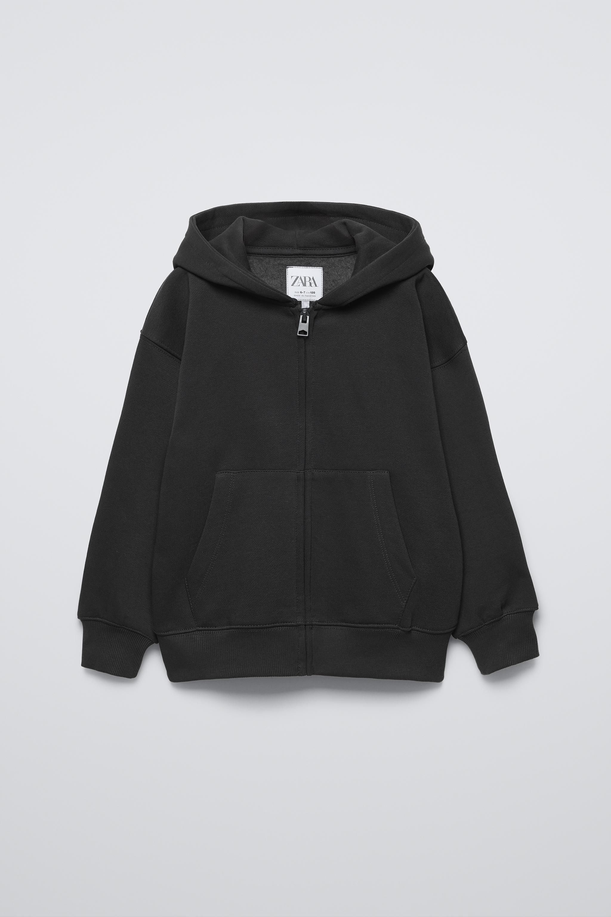 Zara Basic Zip Sweatshirt Anthracite Grey Kids