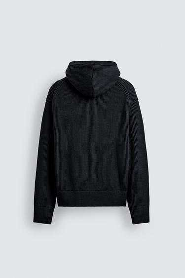 GILET À CAPUCHE EN MAILLE LIMITED EDITION - Bleu marine de Zara - Image 7