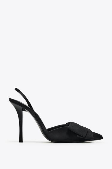 ТУФЛИ НА ВЫСОКОМ КАБЛУКЕ С БАНТОМ — Черный от Zara