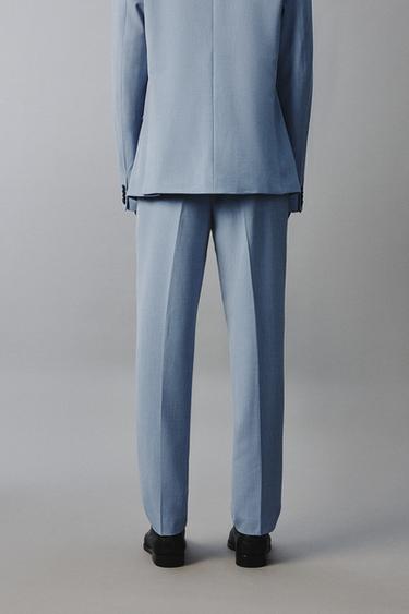 PANTALON DE COSTUME STRUCTURÉ CONFORT - Bleu ciel de Zara - Image 2