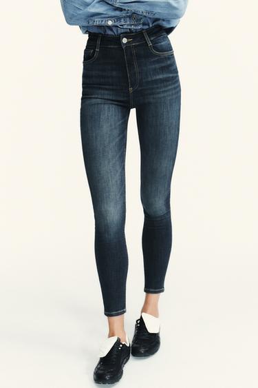 JEANS TRF SCULPT VITA ALTA - Blu Marino di Zara