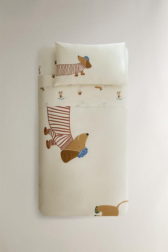 DOG PRINT CHILDREN'S REVERSIBLE DUVET COVER - متعدد الألوان الخاص بـ Zara - صورة 0