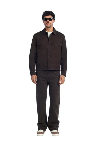 RELAXED FIT OVERSHIRT WITH POCKETS - Brown by Zara - Image 0