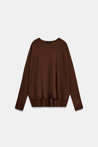 KNIT CAPE JUMPER - Chocolate by Zara