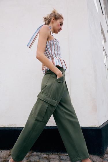 PANTALON CARGO TAILLE NORMALE - Kaki de Zara - Image 2