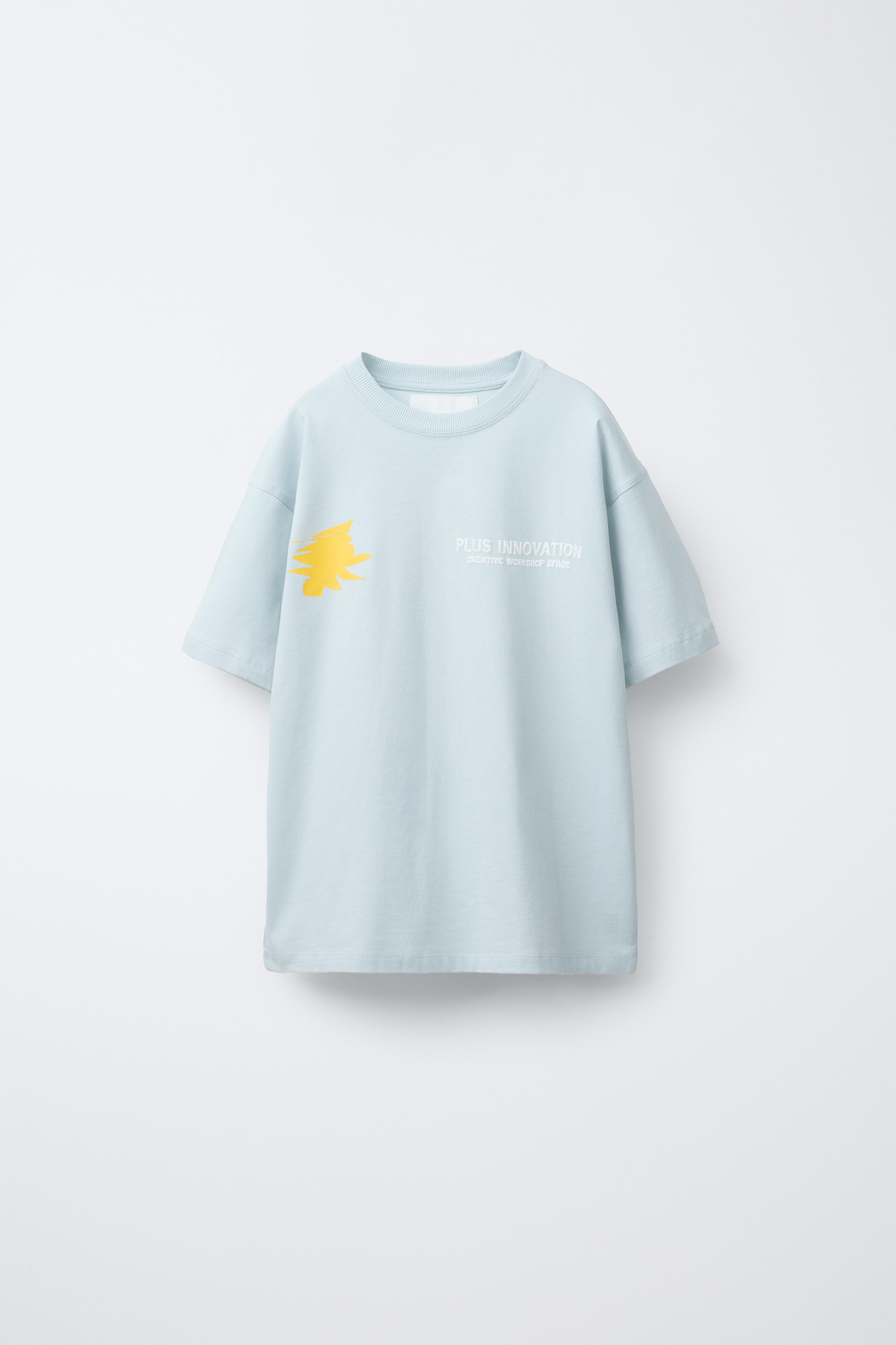 RAISED PRINT T-SHIRT - Sky blue | ZARA United States