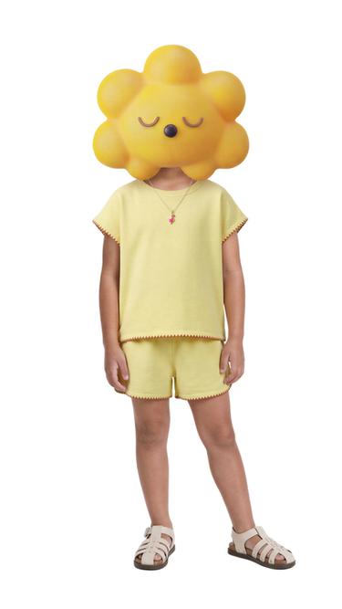 ENSEMBLE T-SHIRT ET BERMUDA EN CONTRASTE - Jaune clair de Zara