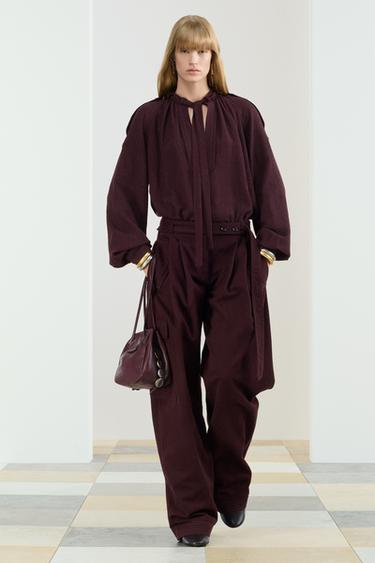 Zara T SHIRT - Dark maroon