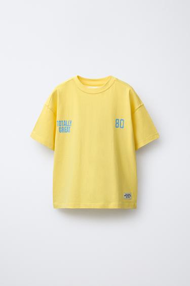 SLOGAN PRINT T-SHIRT - Yellow by Zara