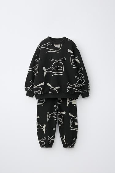 Zara HELICOPTER JOGGER SET - Anthracite grey