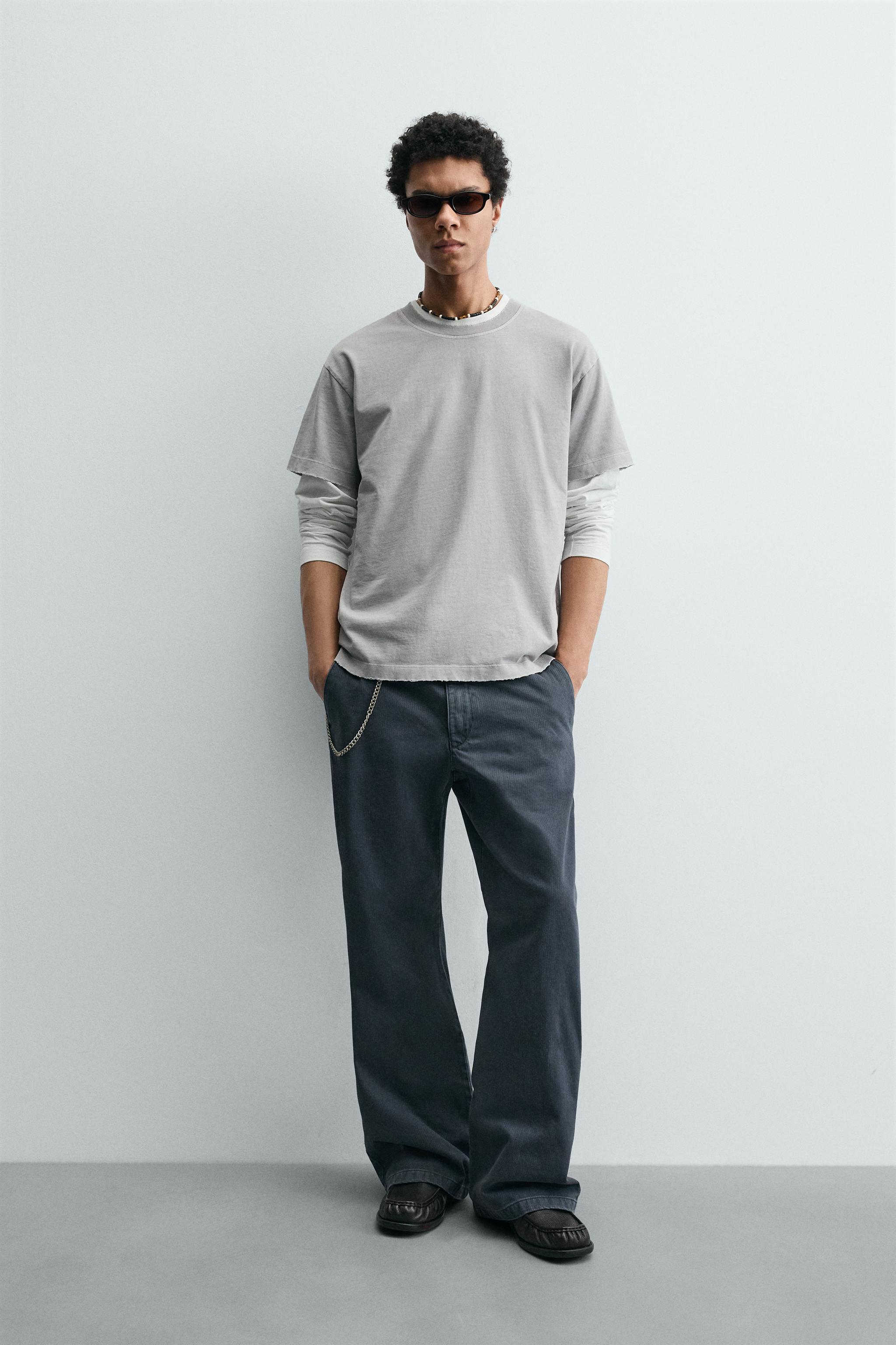 ウォッシュド ボクシーフィットTシャツ - ライトグレー | ZARA Japan