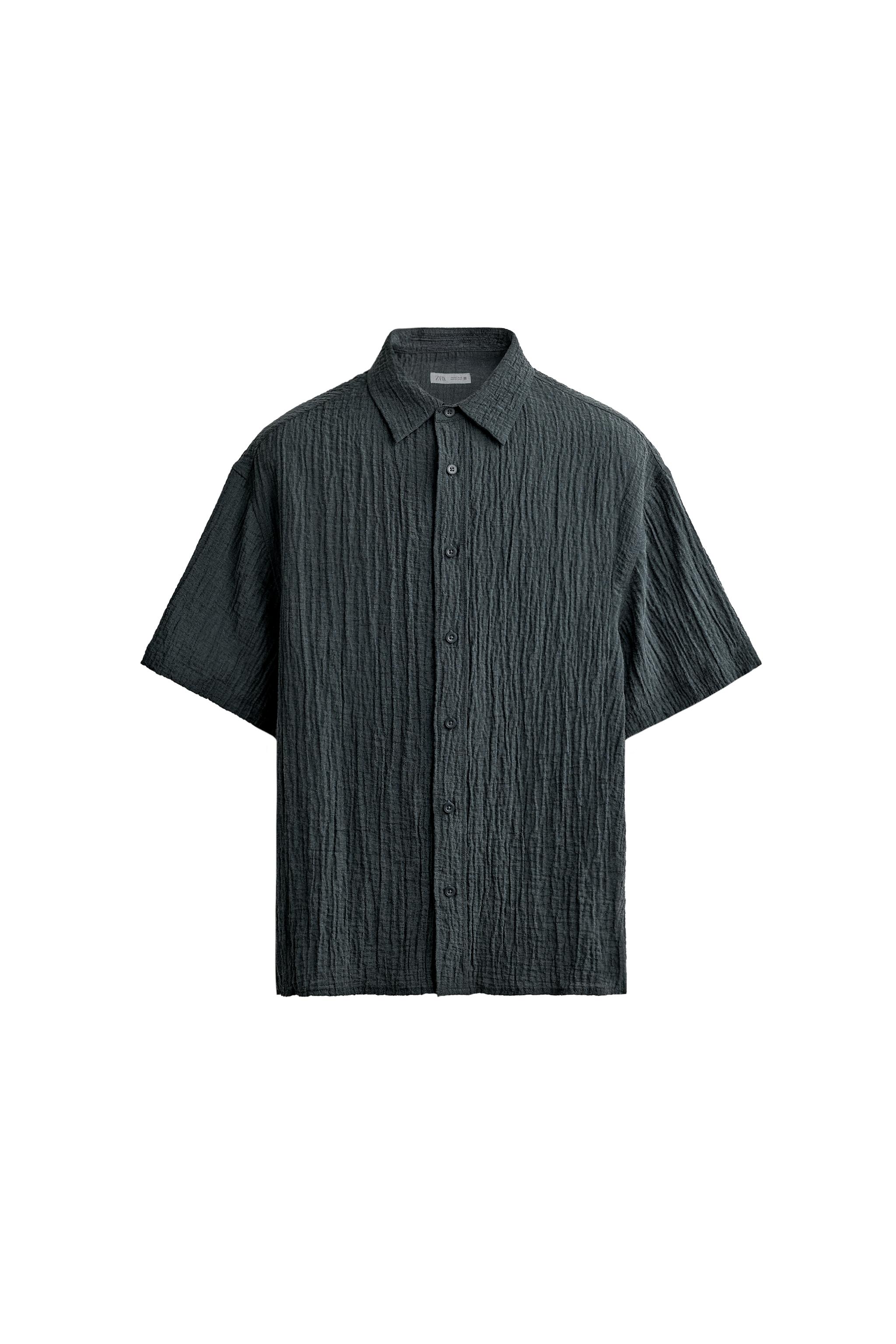RELAXED FIT TEXTURED SHIRT - Blue | ZARA United States