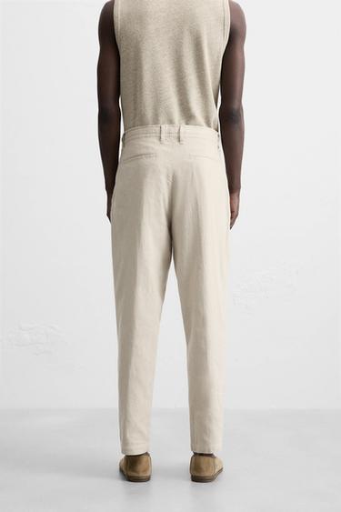 COTTON/LINEN TROUSERS - Light beige by Zara - Image 2