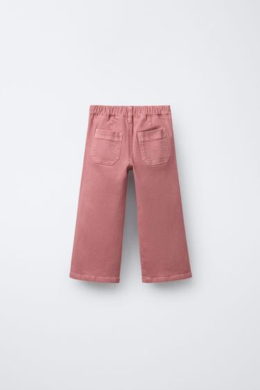PANTALON SERGÉ MARINE NERVURE - Rose de Zara - Image 1