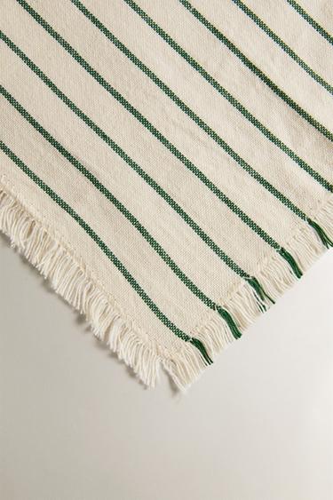 STRIPED TABLECLOTH WITH FRINGING - Ecru by Zara - Image 2