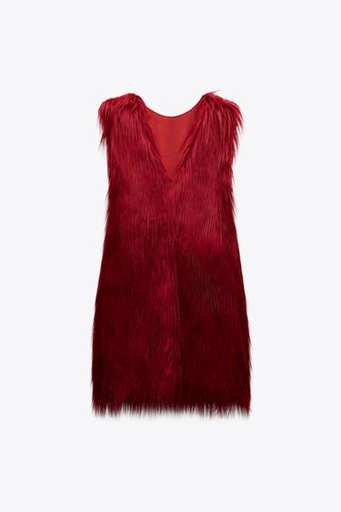 ROBE EFFET FOURRURE LIMITED EDITION - Rouge de Zara - Image 2