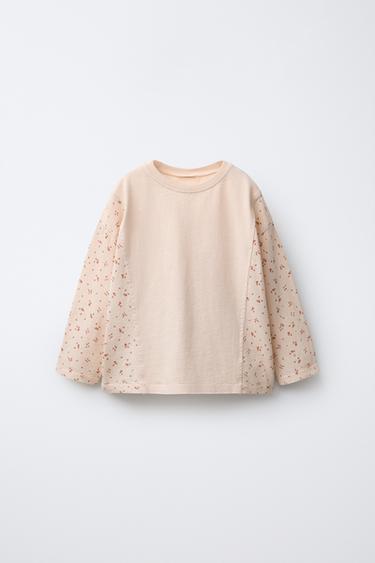 CAMISETA ESTAMPADO FLORES - Crudo medio de Zara