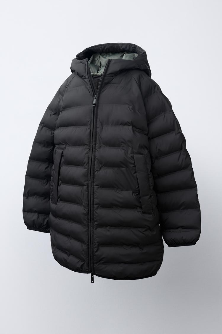 Abrigo largo acolchado water repellent